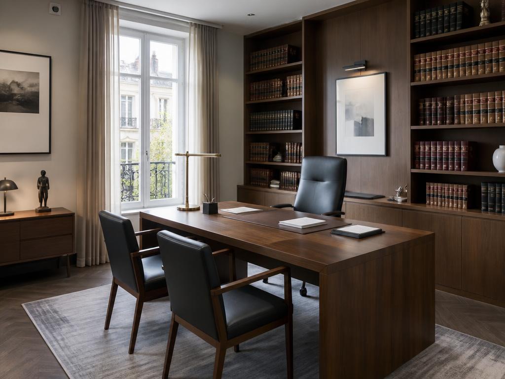 A modern professional legal office.